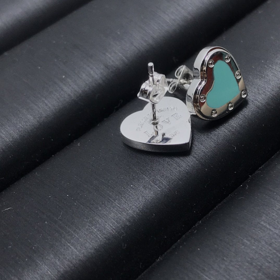 [Ornora Jewelry]HEART STUD SILVER EARRINGS