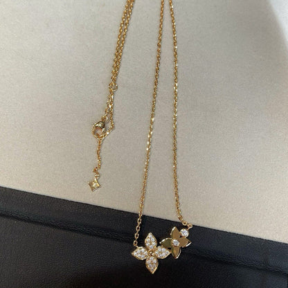[OrnoraJewelry]OrnoraBLOSSOM NECKLACE PINK GOLD DIAMONDS