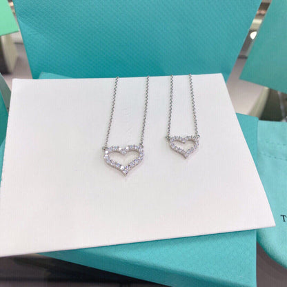 [Ornora Jewelry]HEART-SHAPED DIAMOND NECKLACE