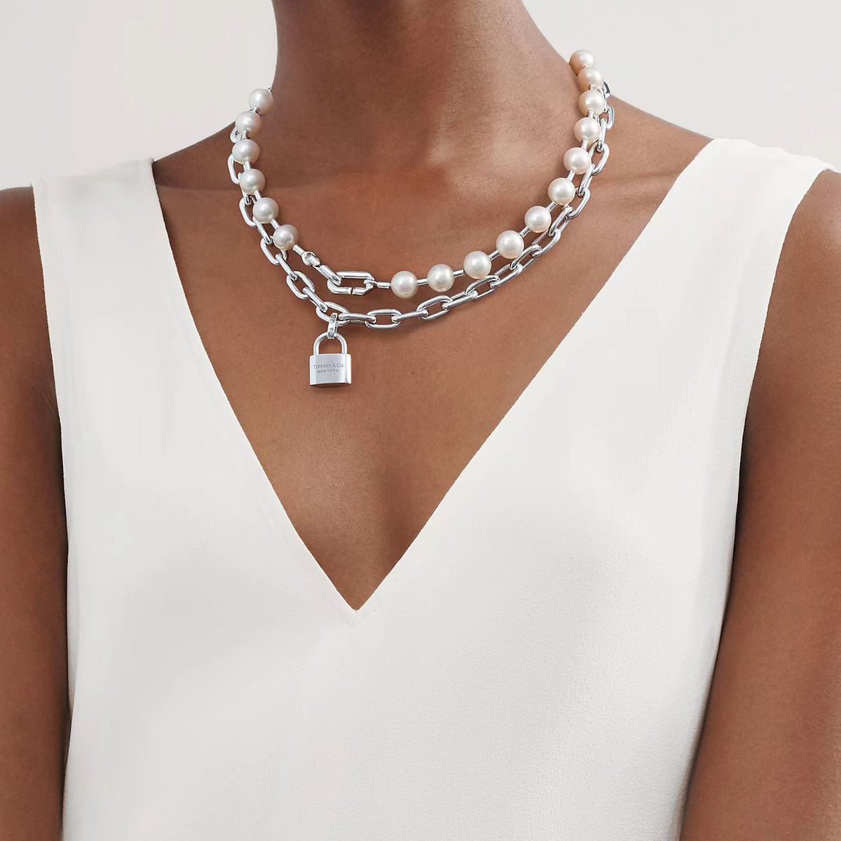 [Ornora Jewelry]HARDWEAR PEARL WRAP NECKLACE