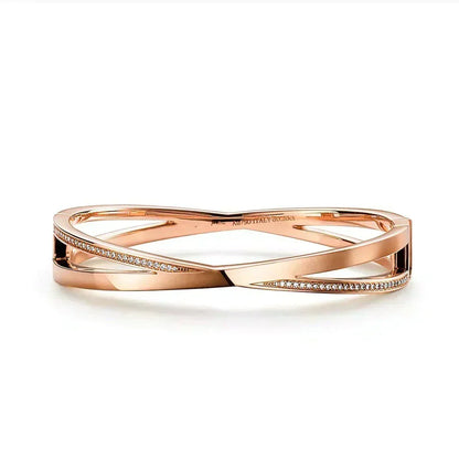 [Ornora Jewelry]NARROW HINGED BANGLEIN WITH DIAMONDS SMALL