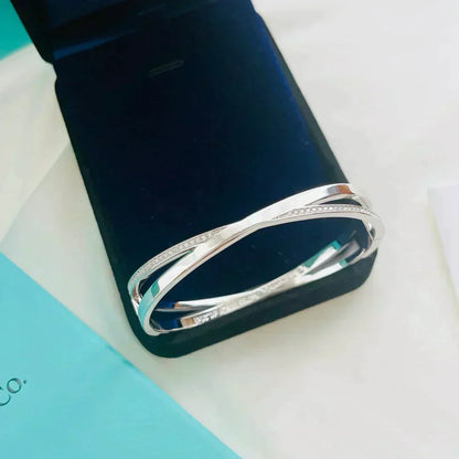 [Ornora Jewelry]NARROW HINGED BANGLEIN WITH DIAMONDS SMALL