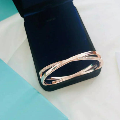 [Ornora Jewelry]NARROW HINGED BANGLEIN WITH DIAMONDS SMALL