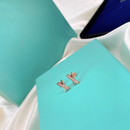 [Ornora Jewelry]X EARRINGS ROSE GOLD DIAMONDS