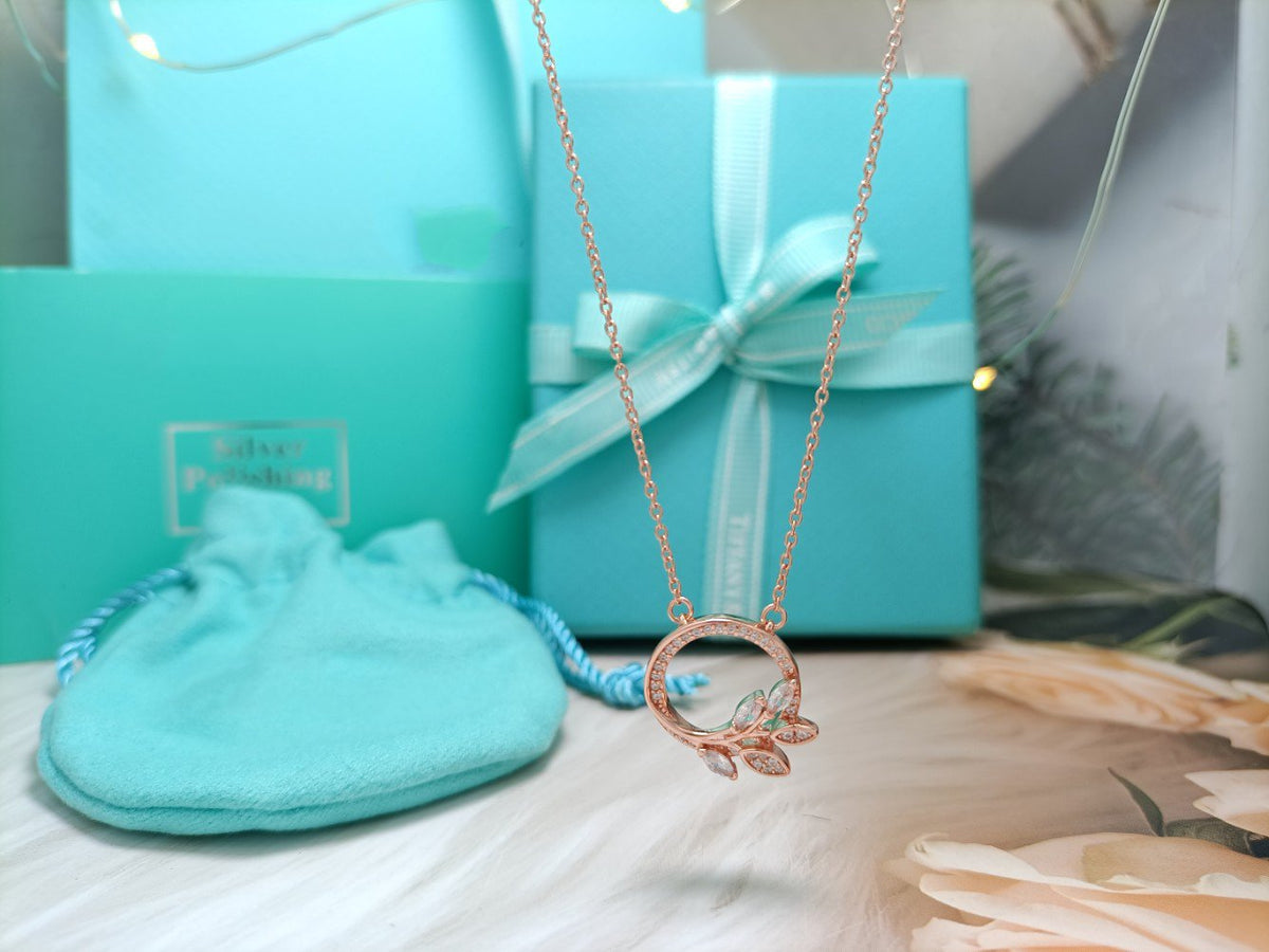 [Ornora Jewelry]DIAMOND VINE CIRCLE PENDANT PLATINUM NECKLACE