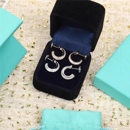 [Ornora Jewelry]HOOP EARRINGS IN ROSE GOLD WITH DIAMONDS