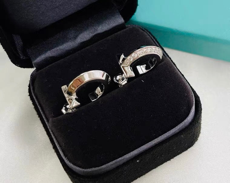 [Ornora Jewelry]HOOP EARRINGS IN ROSE GOLD WITH DIAMONDS