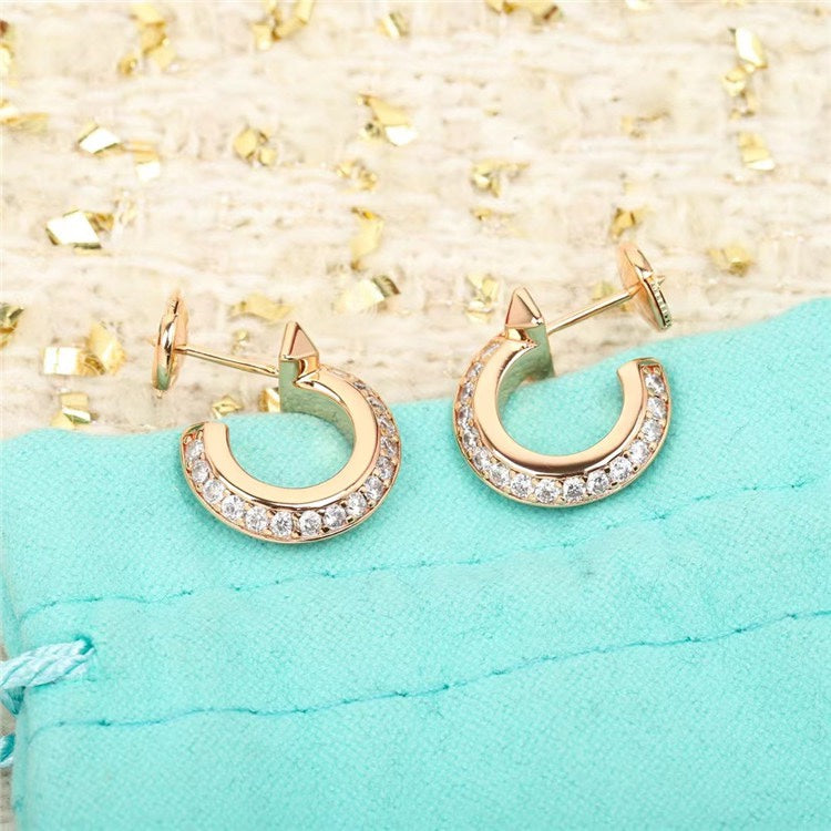 [Ornora Jewelry]HOOP EARRINGS IN ROSE GOLD WITH DIAMONDS