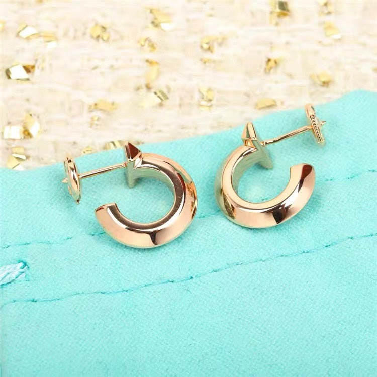 [Ornora Jewelry]HOOP EARRINGS IN ROSE GOLD WITH DIAMONDS