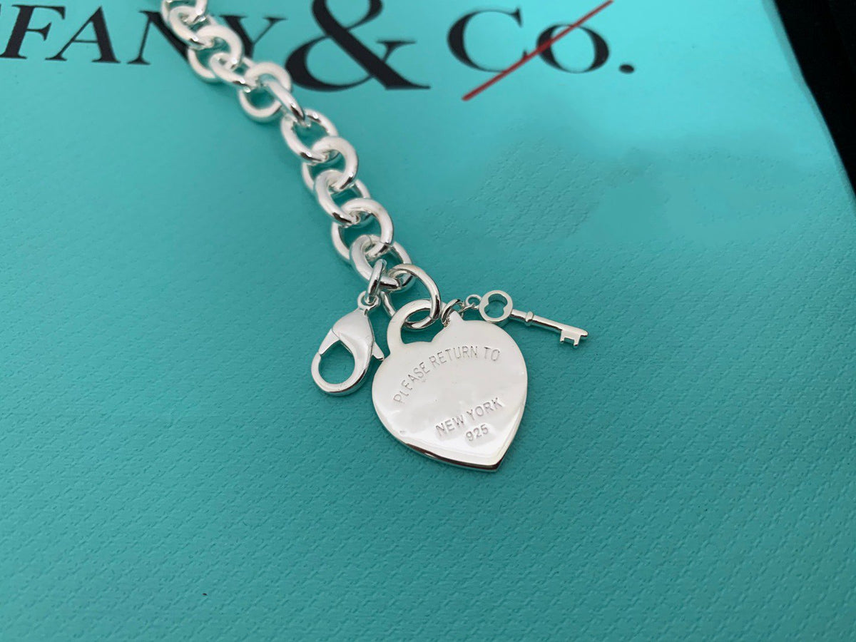 [Ornora Jewelry]KEY HEART CARD CHUNKY INTERLOCKING BRACELET LENGTH