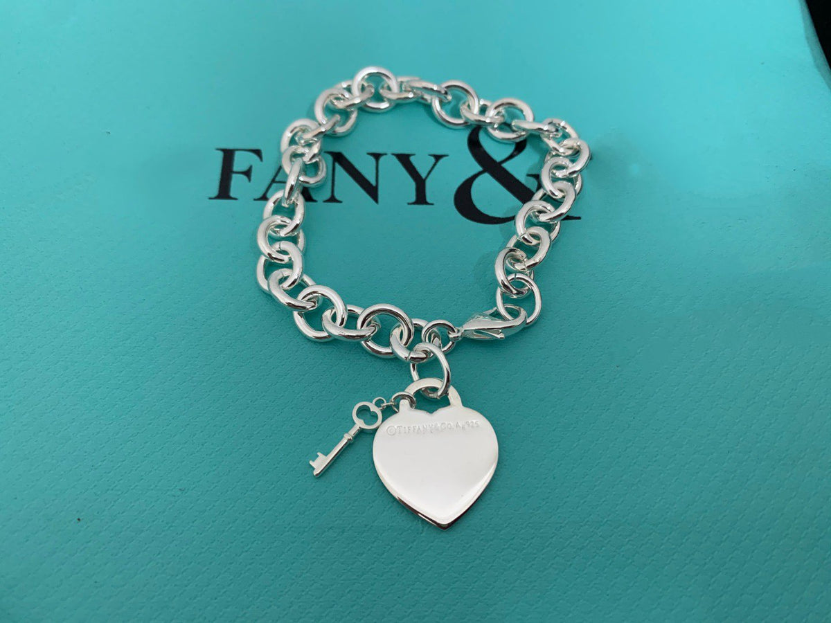 [Ornora Jewelry]KEY HEART CARD CHUNKY INTERLOCKING BRACELET LENGTH