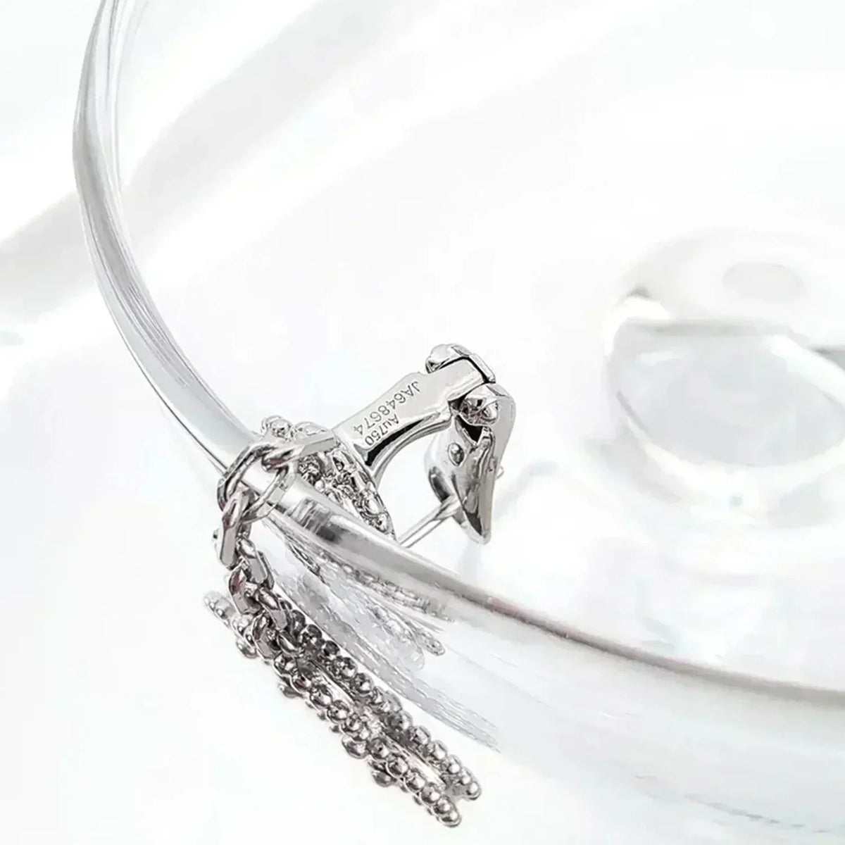 [OrnoraJewelry]CLOVER 2 MOTIFS  DIAMOND ONYX EARRINGS SILVER