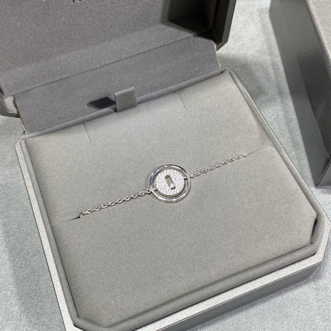 [OrnoraJewelry]LUCKY MOVE DIAMOND PAVED BRACELET