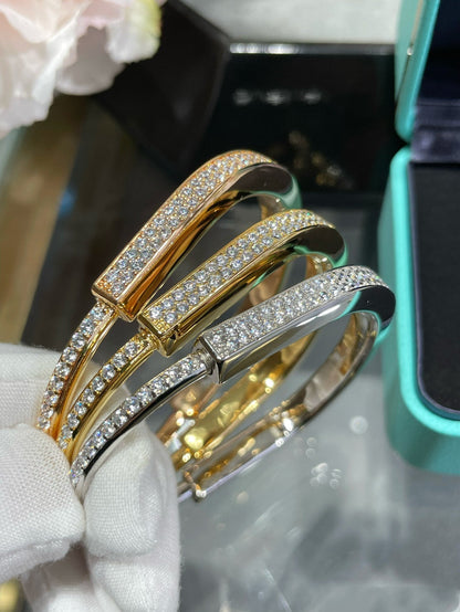 [Ornora Jewelry]LOCK BRACELET DIAMOND PAVED
