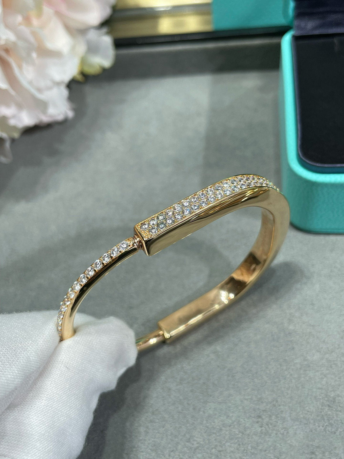 [Ornora Jewelry]LOCK BRACELET DIAMOND PAVED
