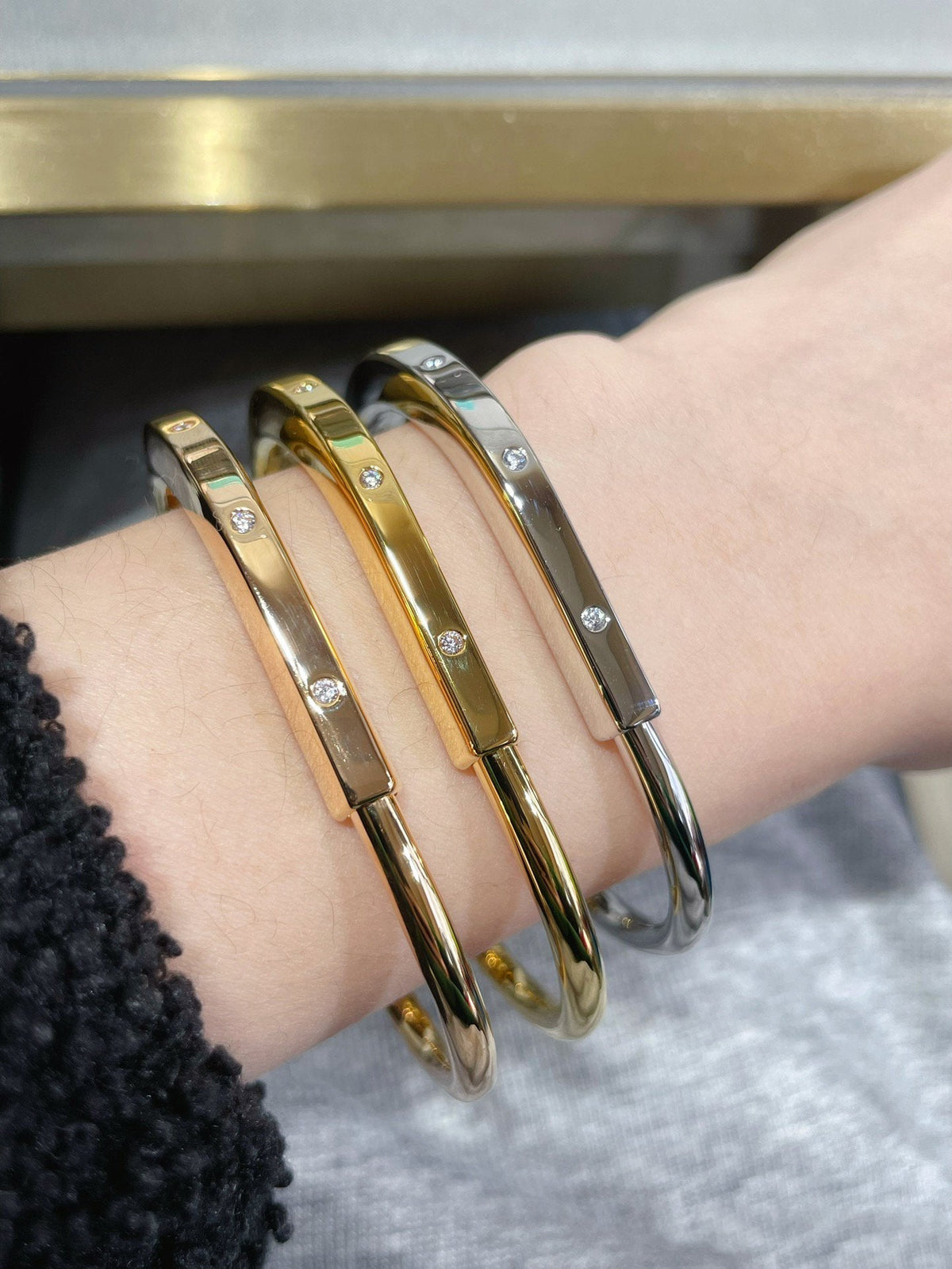 [Ornora Jewelry]LOCK BRACELET 8 DIAMOND