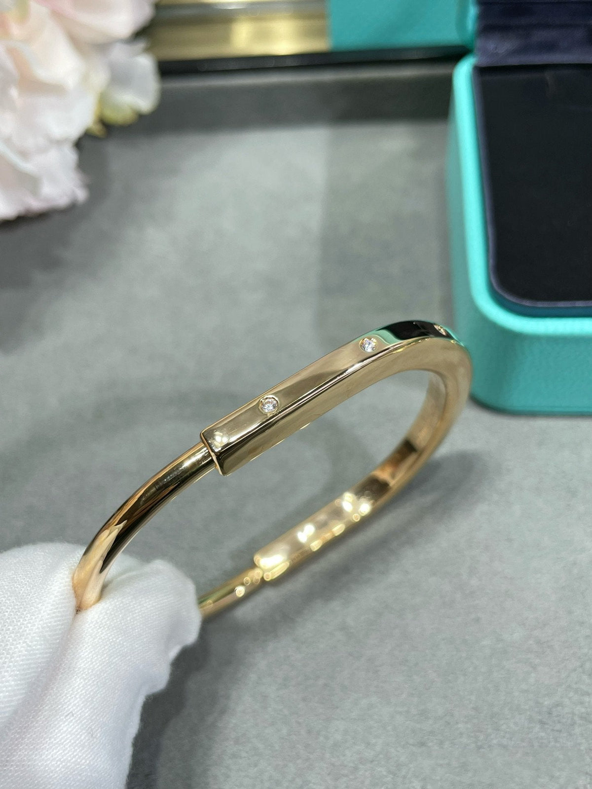 [Ornora Jewelry]LOCK BRACELET 8 DIAMOND