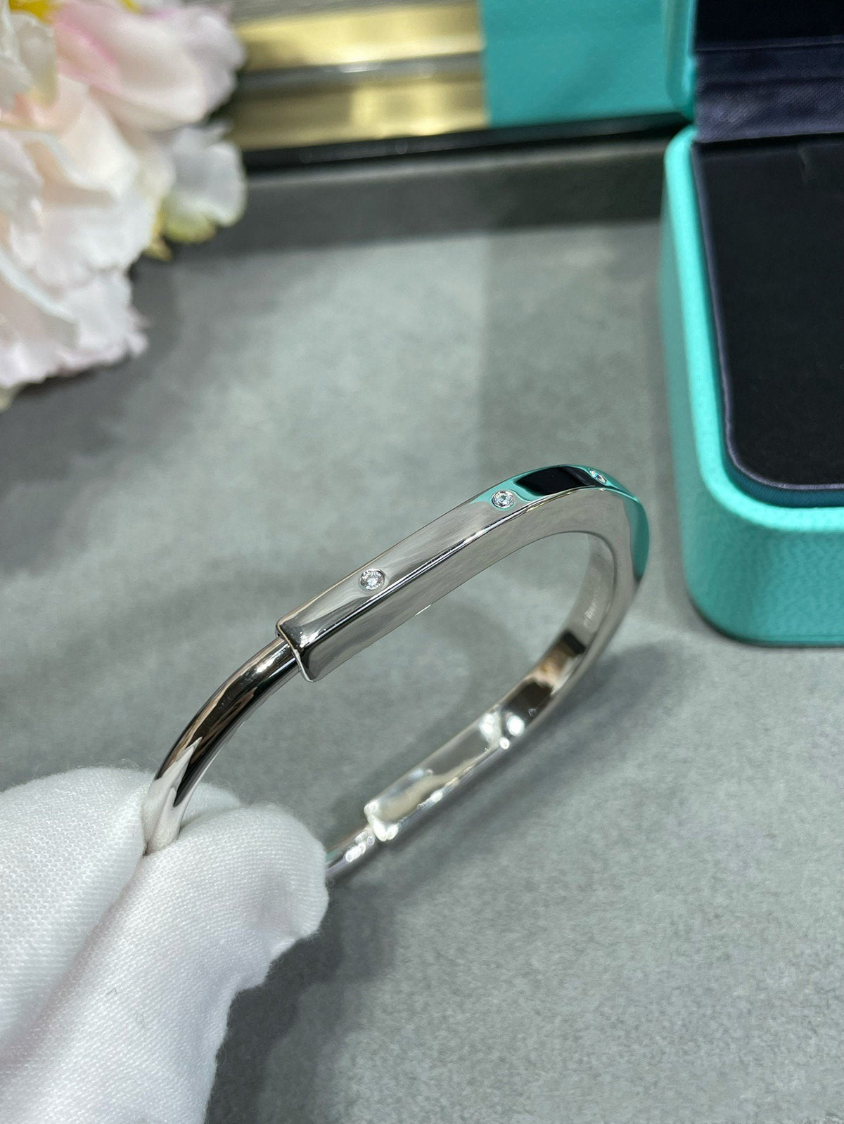 [Ornora Jewelry]LOCK BRACELET 8 DIAMOND