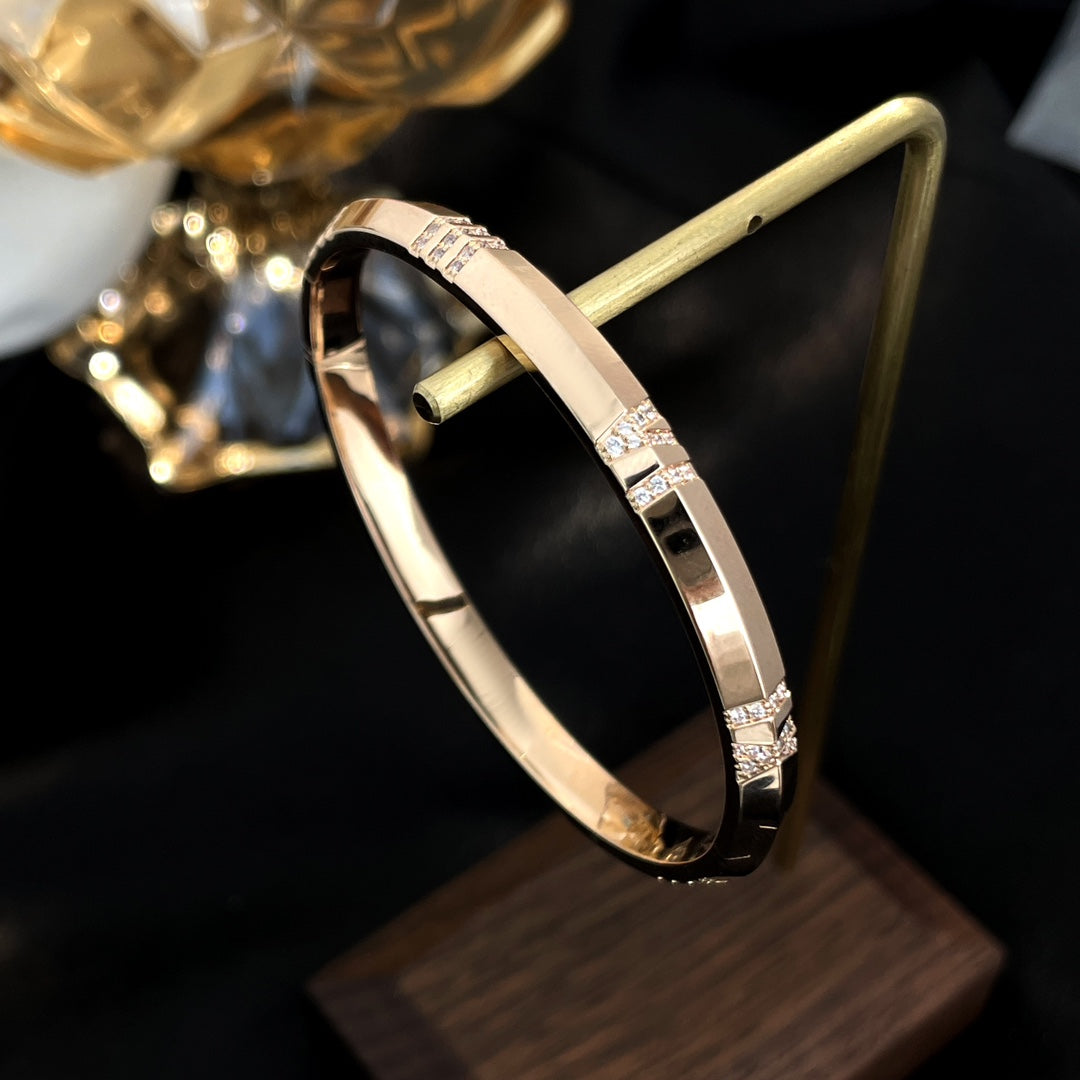 [Ornora Jewelry]ATLAS BRACELET 6MM DIAMOND PINK GOLD
