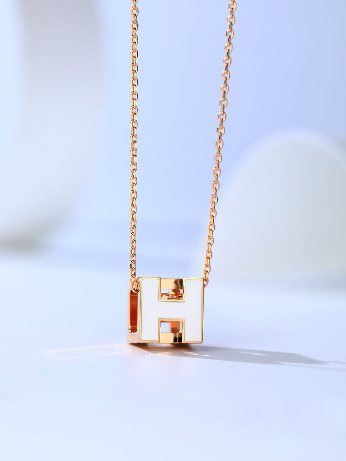 [OrnoraJewelry]H CAGE PINK GOLD NECKLACE