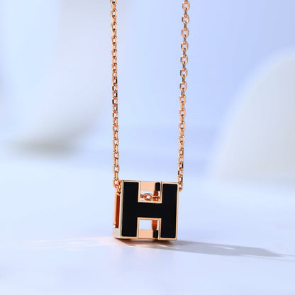 [OrnoraJewelry]H CAGE PINK GOLD NECKLACE