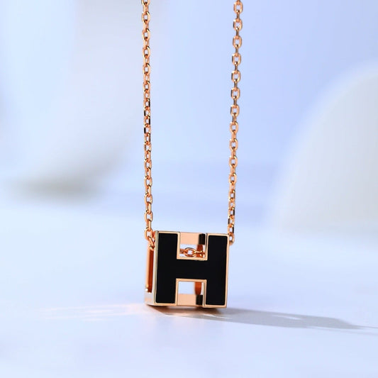 [OrnoraJewelry]H CAGE PINK GOLD NECKLACE