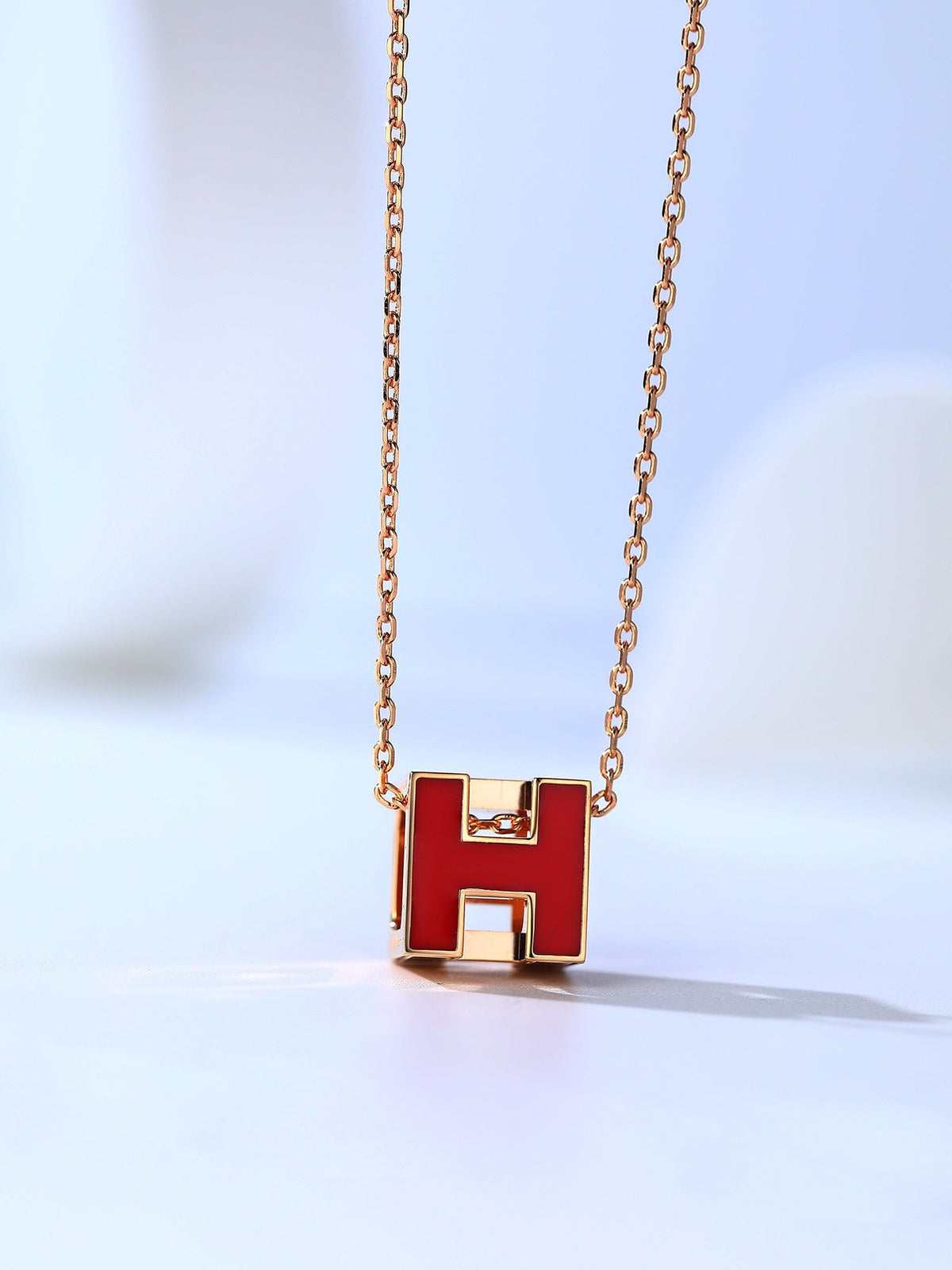 [OrnoraJewelry]H CAGE PINK GOLD NECKLACE