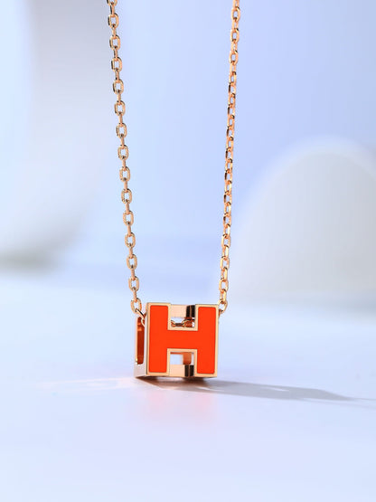 [OrnoraJewelry]H CAGE PINK GOLD NECKLACE