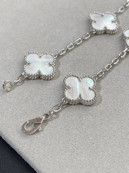 [OrnoraJewelry]CLOVER WHITE PEARL MOP 5 MOTIF BRACELET COLLECTION