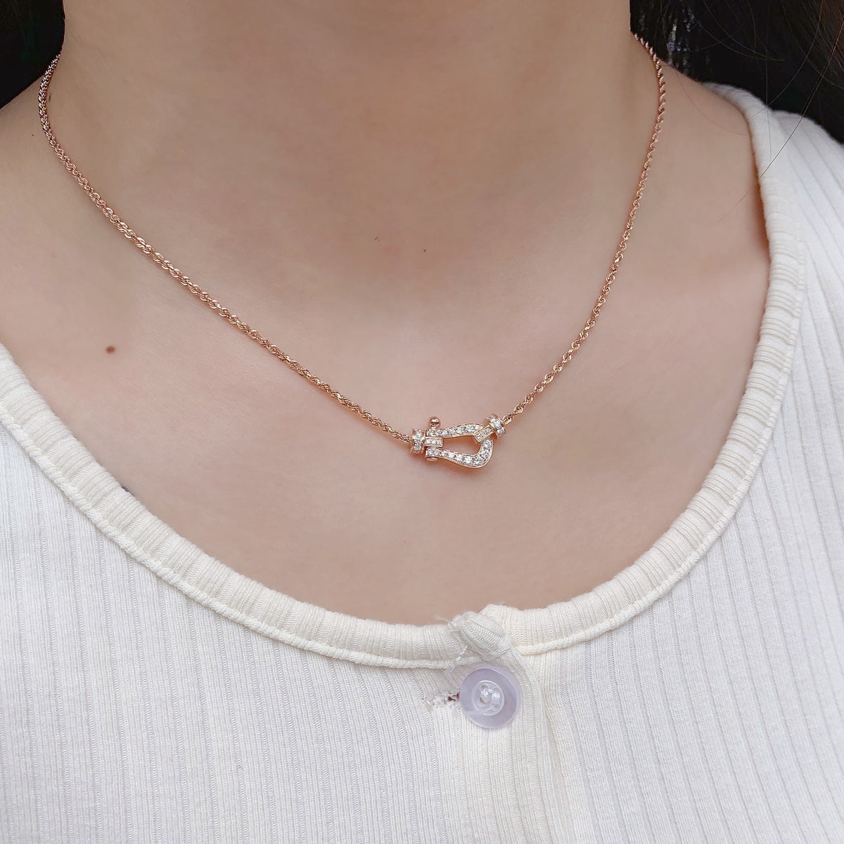 [OrnoraJewelry]FORCE 10 PINK GOLD DIAMOND NECKLACE