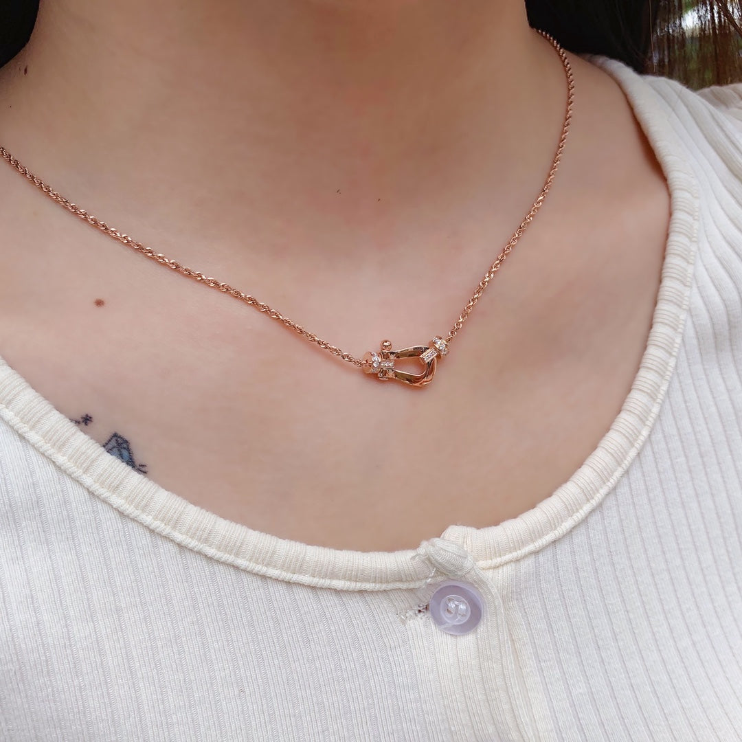 [OrnoraJewelry]FORCE 10 PINK GOLD DIAMOND NECKLACE