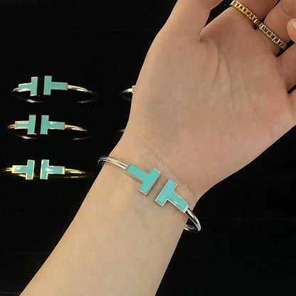 [Ornora Jewelry]T WIDE TURQUOISE OPEN BRACELET