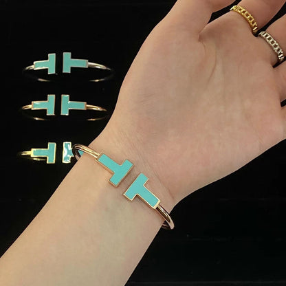[Ornora Jewelry]T WIDE TURQUOISE OPEN BRACELET