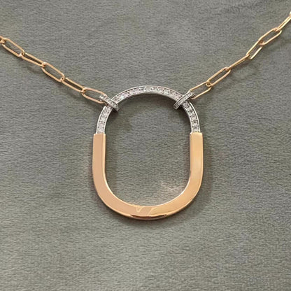 [Ornora Jewelry]LOCK DIAMOND NECKLACE