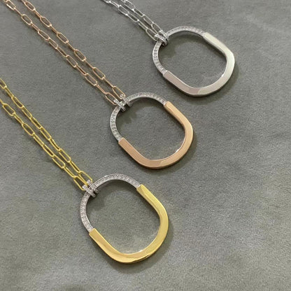 [Ornora Jewelry]LOCK DIAMOND NECKLACE