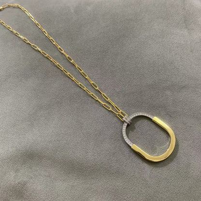 [Ornora Jewelry]LOCK DIAMOND NECKLACE