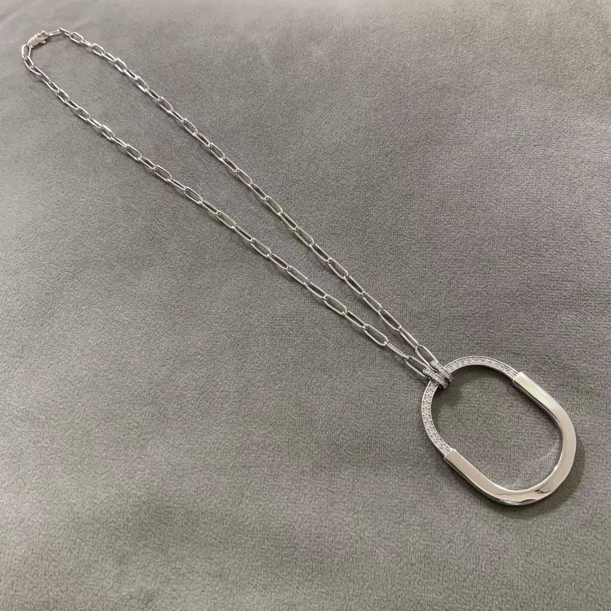 [Ornora Jewelry]LOCK DIAMOND NECKLACE