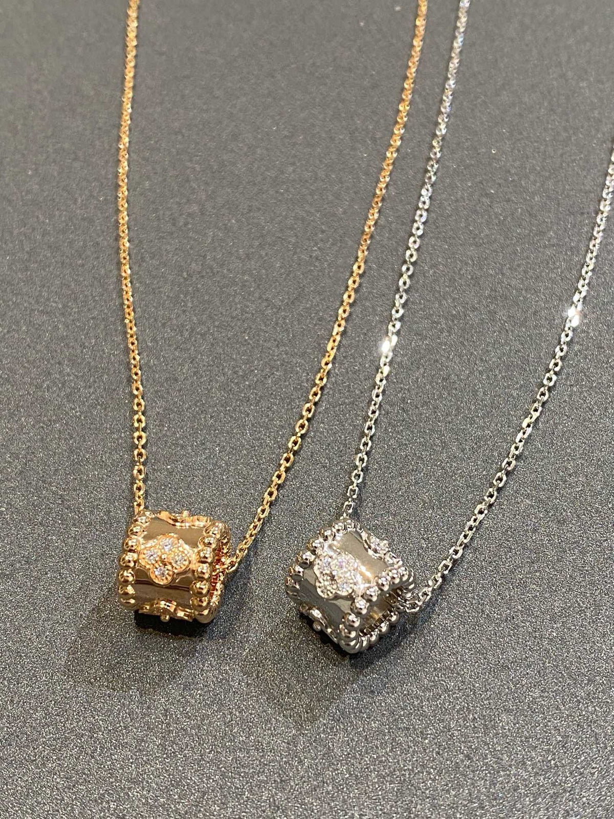 [OrnoraJewelry]PERLEE PEDANT SIVLER DIAMOND NECKLACE