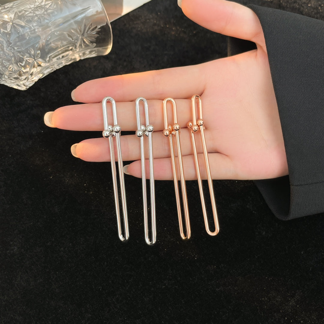 [Ornora Jewelry]HARDWEAR LONG DROP EARRINGS