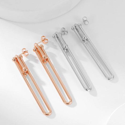 [Ornora Jewelry]HARDWEAR LONG DROP EARRINGS