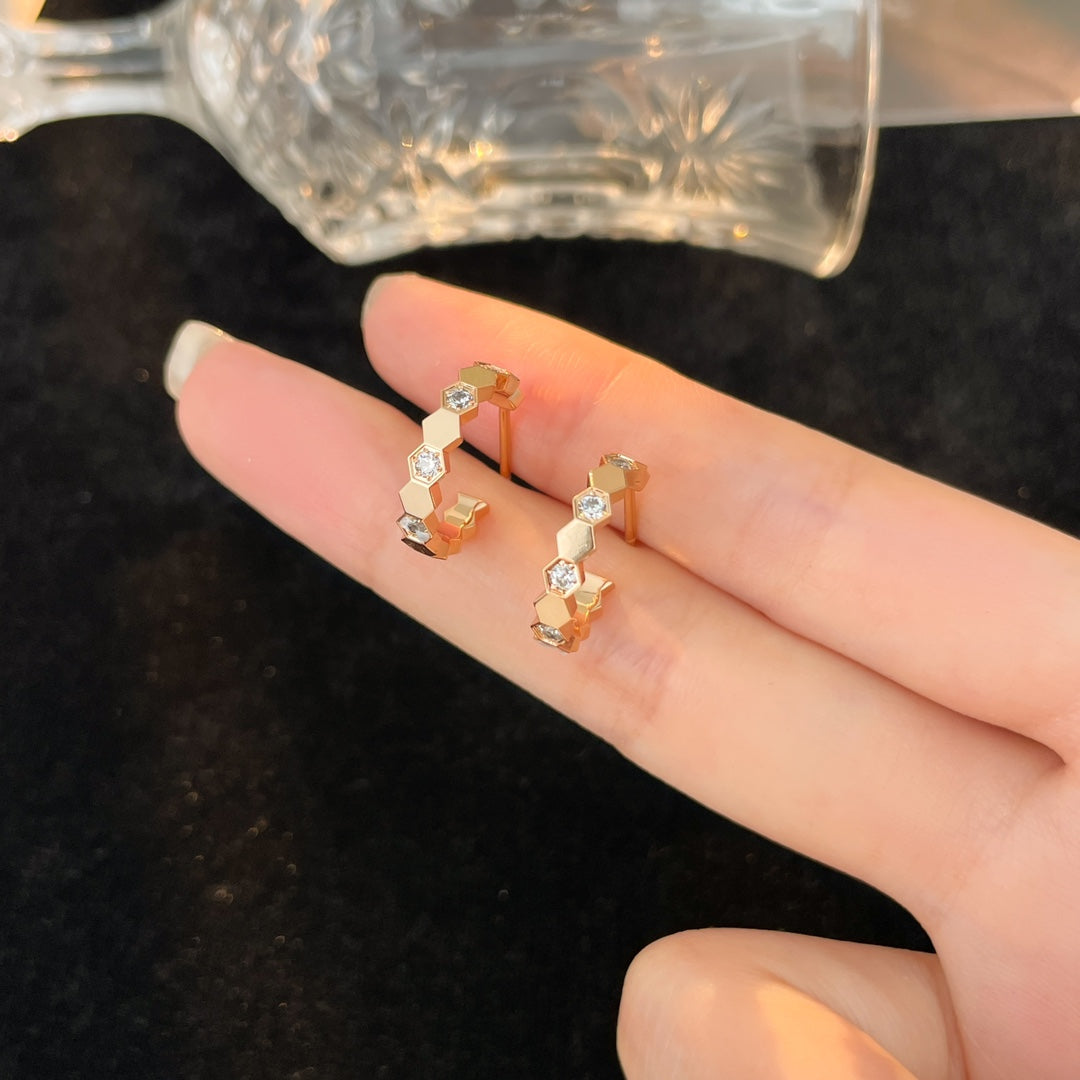 [OrnoraJewelry]BEE LOVE DIAMOND HOOP EARRINGS