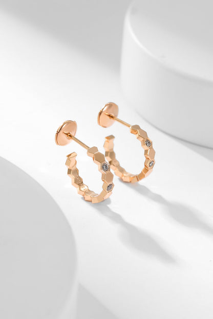 [OrnoraJewelry]BEE LOVE DIAMOND HOOP EARRINGS