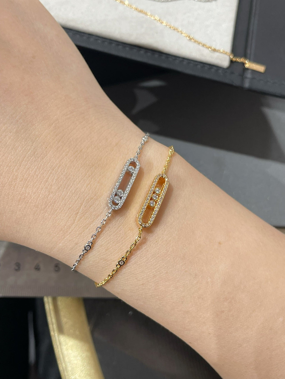 [OrnoraJewelry]BABY MOVE DIAMOND BRACELET(Adjustable length)