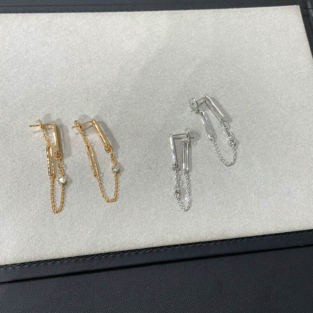 [OrnoraJewelry]CHAINE CHAOS DIAMOND DROP EARRINGS