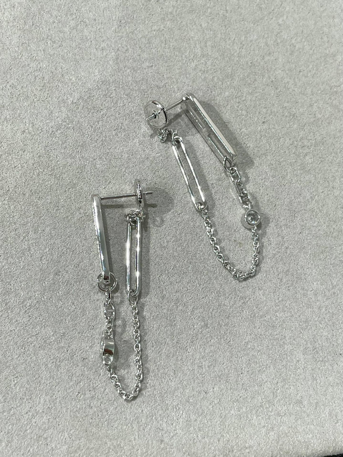 [OrnoraJewelry]CHAINE CHAOS DIAMOND DROP EARRINGS