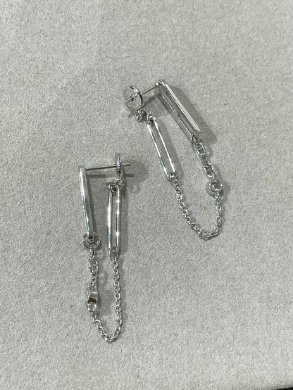 [OrnoraJewelry]CHAINE CHAOS DIAMOND DROP EARRINGS