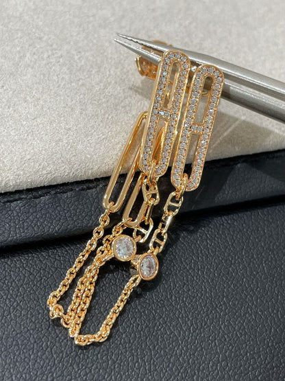 [OrnoraJewelry]CHAINE CHAOS DIAMOND DROP EARRINGS