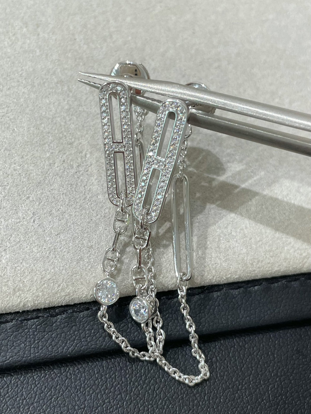 [OrnoraJewelry]CHAINE CHAOS DIAMOND DROP EARRINGS