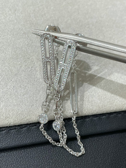 [OrnoraJewelry]CHAINE CHAOS DIAMOND DROP EARRINGS