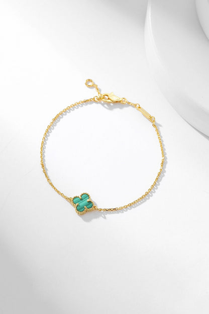 [OrnoraJewelry]CLOVER BRACELET MALACHITE 1 MOTIF